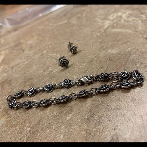 James Avery Rose bracelet and earrings